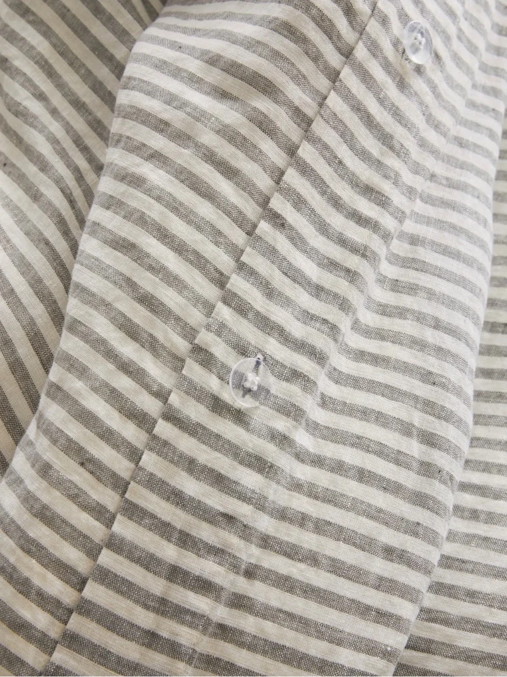 Quince NWOT European Linen Duvet Cover in Grey and White Stripe King